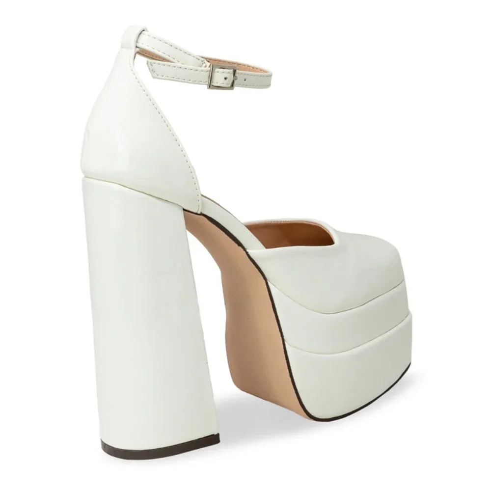 Platform Chunky Heels for Women, with Block Heel and Ankle Strap Design - Picture 2 of 4